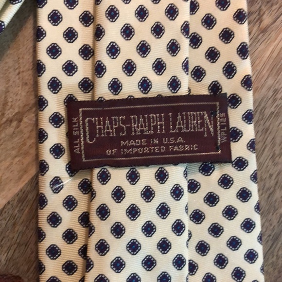 Vtg RALPH LAUREN 100% Silk  Necktie Luxe Designer Yellow Blue Diamond USA Made - Picture 7 of 16